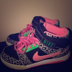 Nike high top cheetah print sneakers